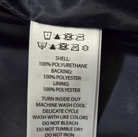 WILLI SMITH Navy Faux Leather Fitted Moto Jacket. Size Small - Picture 14 of 16